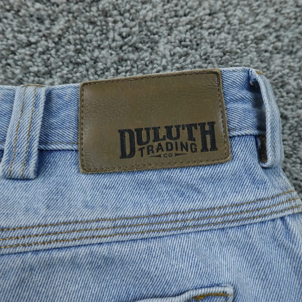Duluth Trading Jeans Mens 40X30 Light Blue Denim Pants Straight Leg Outdoor Work